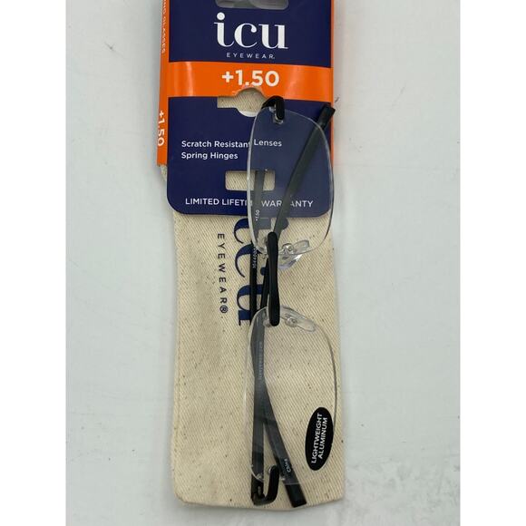 ICU Eyewear Stanford Reading Glasses Readers with Case 1.50 - Picture 7 of 12